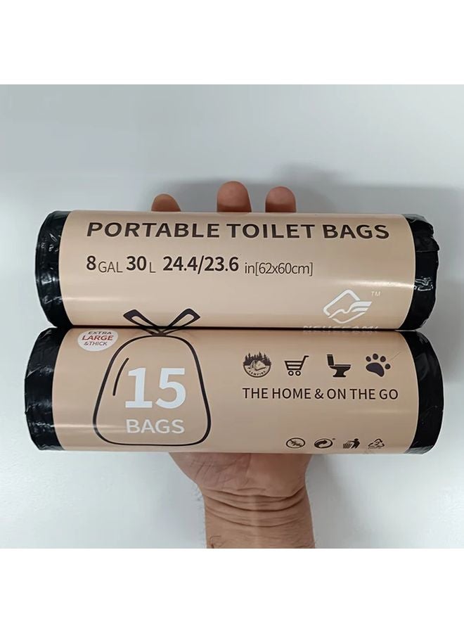 15 عَدّ 8 جالون أكياس صحية محمولة مقاومة للتسرب ومقاومة للتمزق للتخييم في الهواء الطلق - Image 3